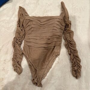 Princess Polly Brown Ruched Bodysuit